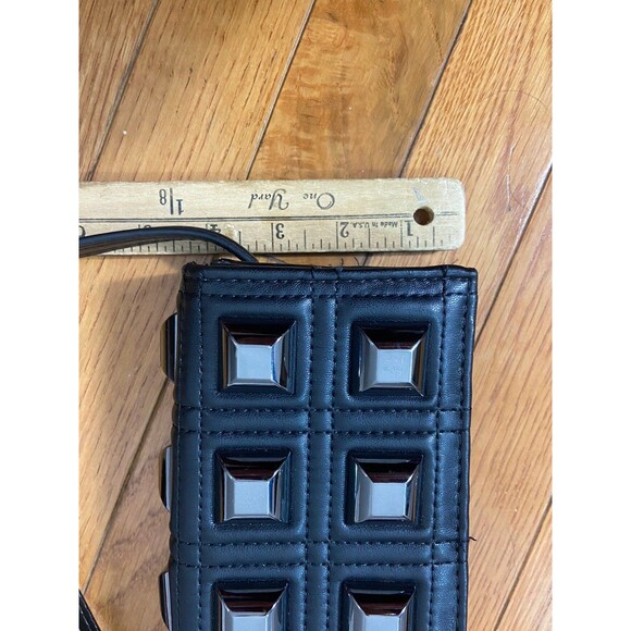 ZARA Small Studded Quilted Black Faux Leather Flap Crossbody Bag - Picture 9 of 10